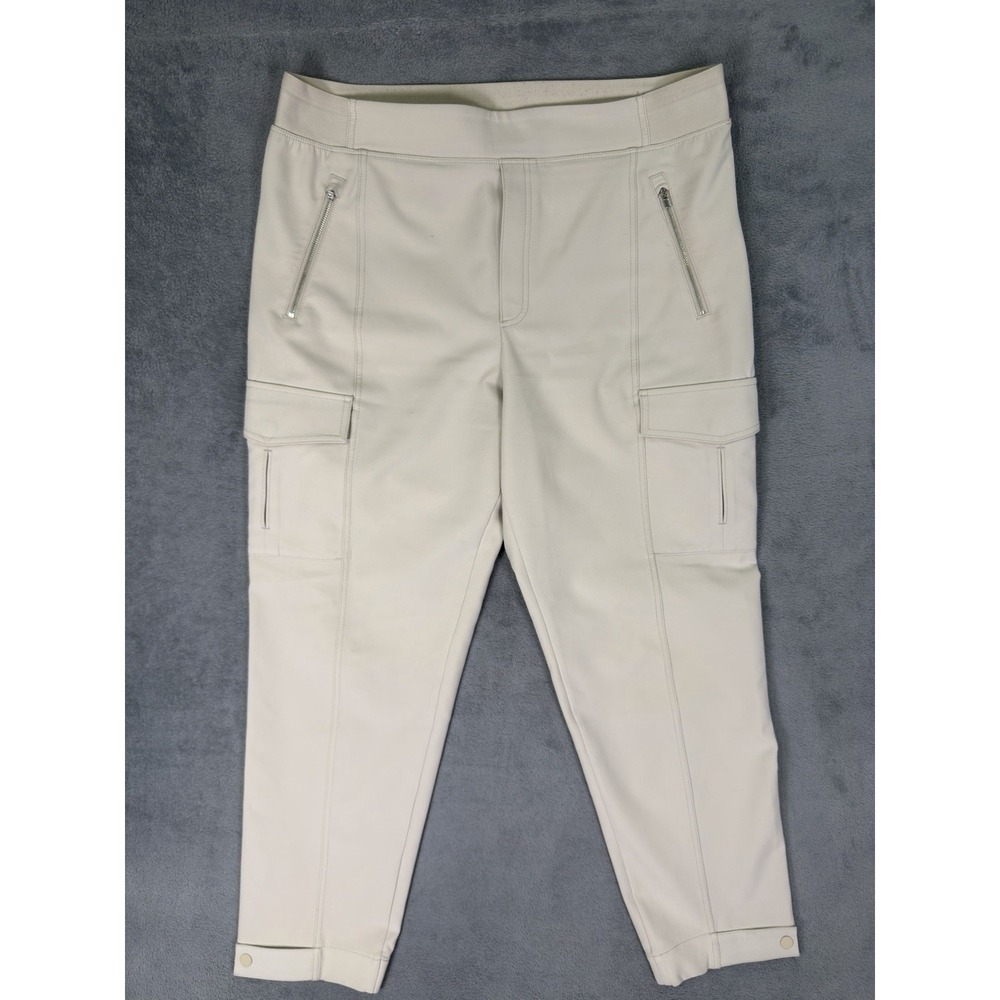 Athleta Pants Womens 16 Tan Endless High Rise Cargo Pull On‎ Adjustable Ankles